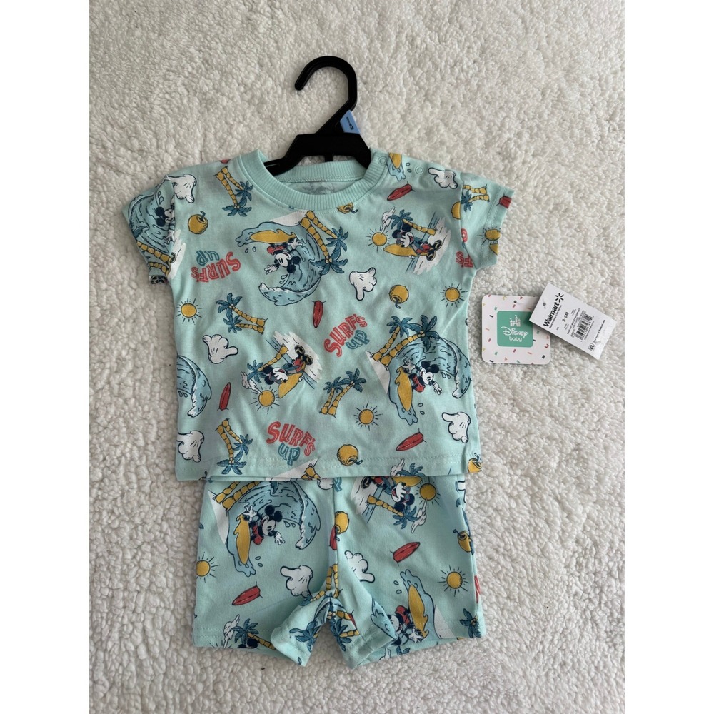 Disney Baby Mickey Mouse Surfs Up T-Shirt and Shorts Set 3-6M NWT